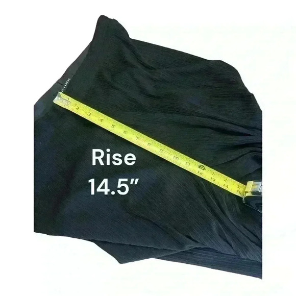 Zac & Rachel Black, wide flowy ribbed leg pants size Large - Picture 7 of 10